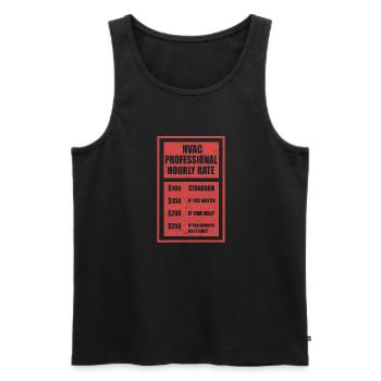 Hvac Professional Hourly Rate Mécatronicien froid - Débardeur bio Premium Homme - noir - Devant - AI Model Male 178 light (178cm)