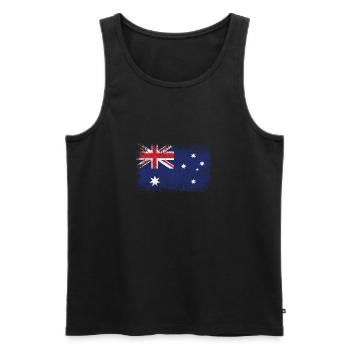 Australia flag flag crest - Men's Premium Organic Tank Top - black - Front - Michal (187cm)