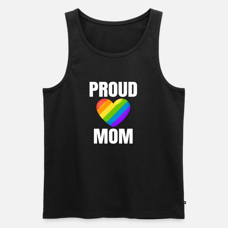 Stolze Mutter Regenbogen Herz Stolz - Männer Premium Bio Tank Top - Schwarz