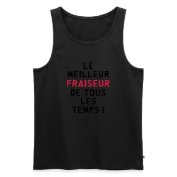 Ouvrier / Usine / Tourneur / Fraiseur / Industrie - Débardeur bio Premium Homme - noir - Devant - AI Model Male 178 light (178cm)