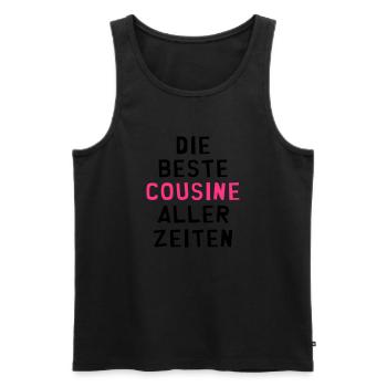 Cousin / Cousine / Vetter / Bruder / Tante / Onkel - Männer Premium Bio Tank Top - Schwarz - Vorne - Michal (187cm)