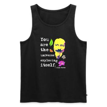You are the universe exploring itself | Alan Watts - Men's Premium Organic Tank Top - black - Front - Michal (187cm)
