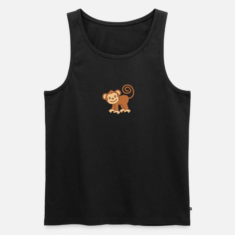 Affe Äffchen - Männer Premium Bio Tank Top - Schwarz