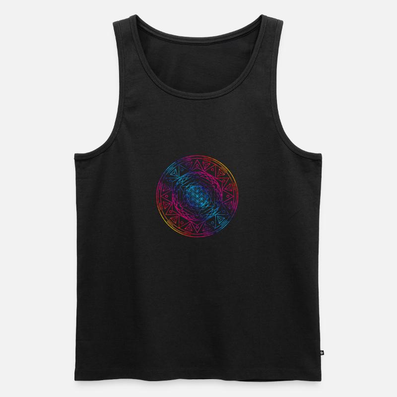 Heilige Geometrie TetraFlower - Männer Premium Bio Tank Top - Schwarz