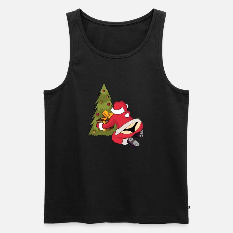 Weihnachtsmann String Weihnachsbaum Bescherung - Männer Premium Bio Tank Top - Schwarz