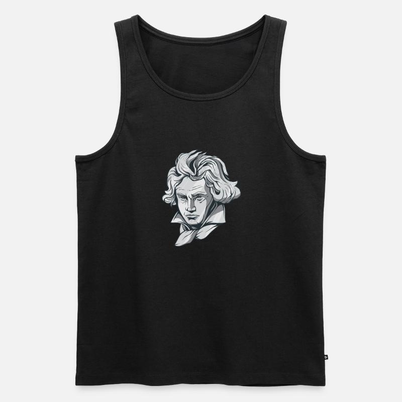 Beethoven face bust with Beethoven composer - Men's Premium Organic Tank Top - black