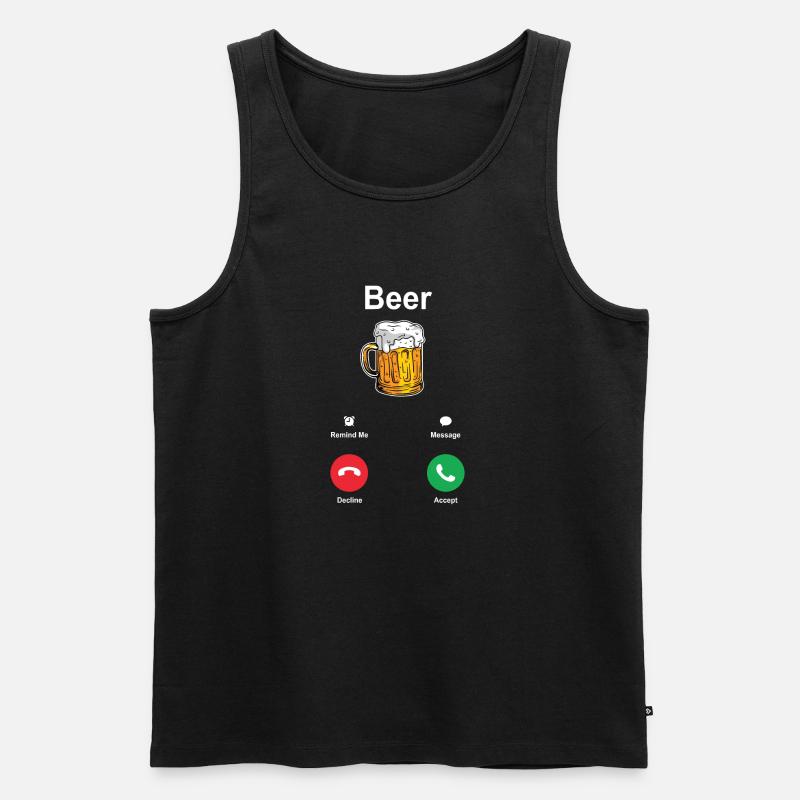 Beer is Calling - Männer Premium Bio Tank Top - Schwarz