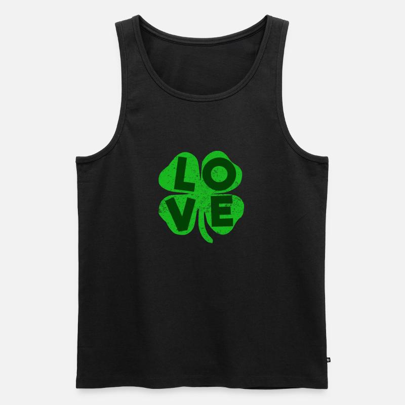 St Patricks day Love Klee - Männer Premium Bio Tank Top - Schwarz
