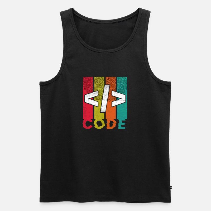 Code Design - Männer Premium Bio Tank Top - Schwarz