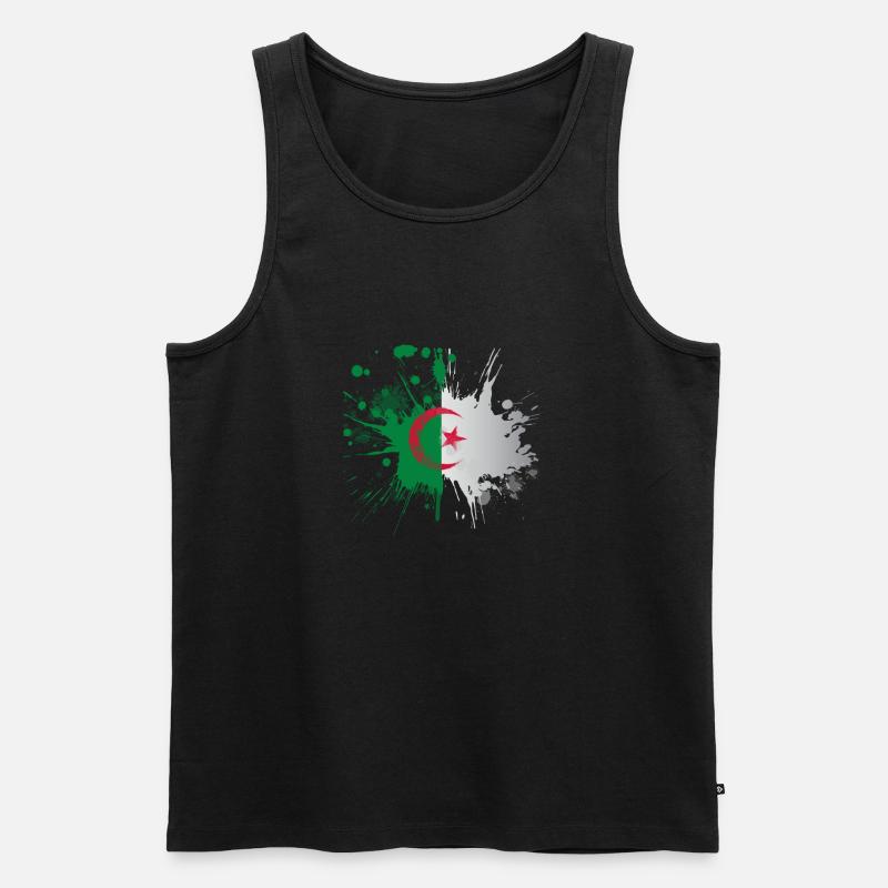 Algerien Flagge Splashed Effekt - Männer Premium Bio Tank Top - Schwarz