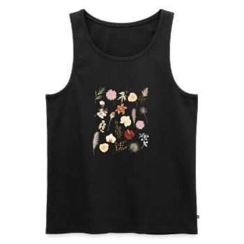Vintage Boho Botanic Wildflower Flower Nature Love - Männer Premium Bio Tank Top - Schwarz - Vorne - Michal (187cm)