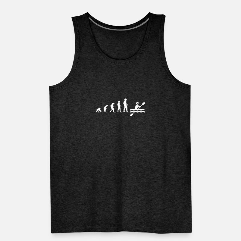 Paddle rowing evolution canoe kayak boat rafting Men's Premium Organic Tank Top