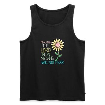 Bible - Psalm 118:6 Verse Flower - Church - Männer Premium Bio Tank Top - Schwarz - Vorne - Michal (187cm)