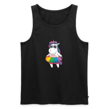 Einhorn ist cool und schwimmt - Männer Premium Bio Tank Top - Schwarz - Vorne - Michal (187cm)