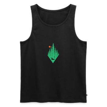 To The Forest Behind The Mountains - Men's Premium Organic Tank Top - black - Front - AI Model Male 178 light (178cm)