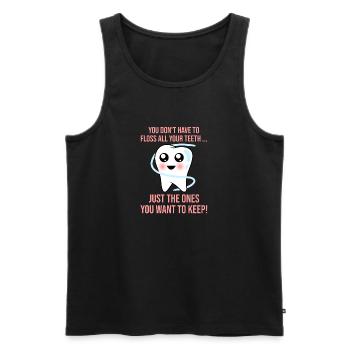 Zahnarzt Zahn Zähne Zahnärztin Arzt Zahnarzthelfer - Männer Premium Bio Tank Top - Schwarz - Vorne - Michal (187cm)