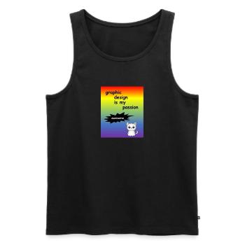 graphic design is my passion - Designer Profi - Männer Premium Bio Tank Top - Schwarz - Vorne - AI Model Male 178 light (178cm)