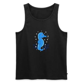 Seepferdchen - Männer Premium Bio Tank Top - Schwarz - Vorne - AI Model Male 178 light (178cm)