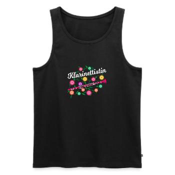 Klarinettenspielerin Blumen Klarinette - Männer Premium Bio Tank Top - Schwarz - Vorne - Michal (187cm)