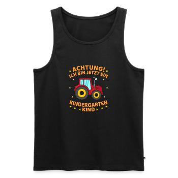 Ich Bin Jetzt Ein Kindergartenkind Traktor - Männer Premium Bio Tank Top - Schwarz - Vorne - AI Model Male 178 light (178cm)