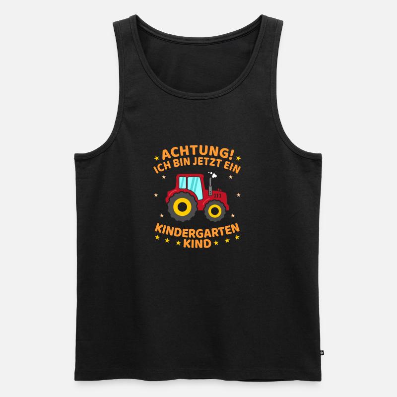 Ich Bin Jetzt Ein Kindergartenkind Traktor - Männer Premium Bio Tank Top - Schwarz