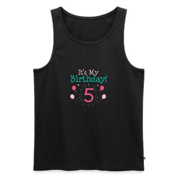 C'est mon 5ème cadeau d'anniversaire 5 ans Cadeaux cinquième B - Débardeur bio Premium Homme - noir - Devant - AI Model Male 178 light (178cm)
