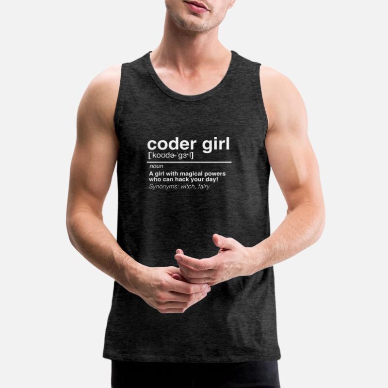 Coder Girl Software Developer Engineer Gift Débardeur bio Premium Homme
