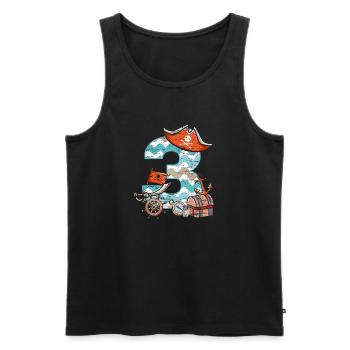3. Geburtstag Piraten Jungen Kindergeburtstag 3 - Männer Premium Bio Tank Top - Schwarz - Vorne - Michal (187cm)