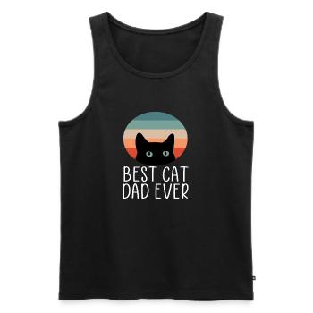 chat meilleur chat papa jamais rétro chats chat chats - Débardeur bio Premium Homme - noir - Devant - Michal (187cm)