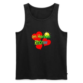 Im Herzen bist du Rhöner. Heimatliebe, Rhön - Männer Premium Bio Tank Top - Schwarz - Vorne - AI Model Male 178 light (178cm)