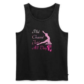 Plie Chasse Jete All Day Dancing Squats Ballet - Men's Premium Organic Tank Top - black - Front - Michal (187cm)