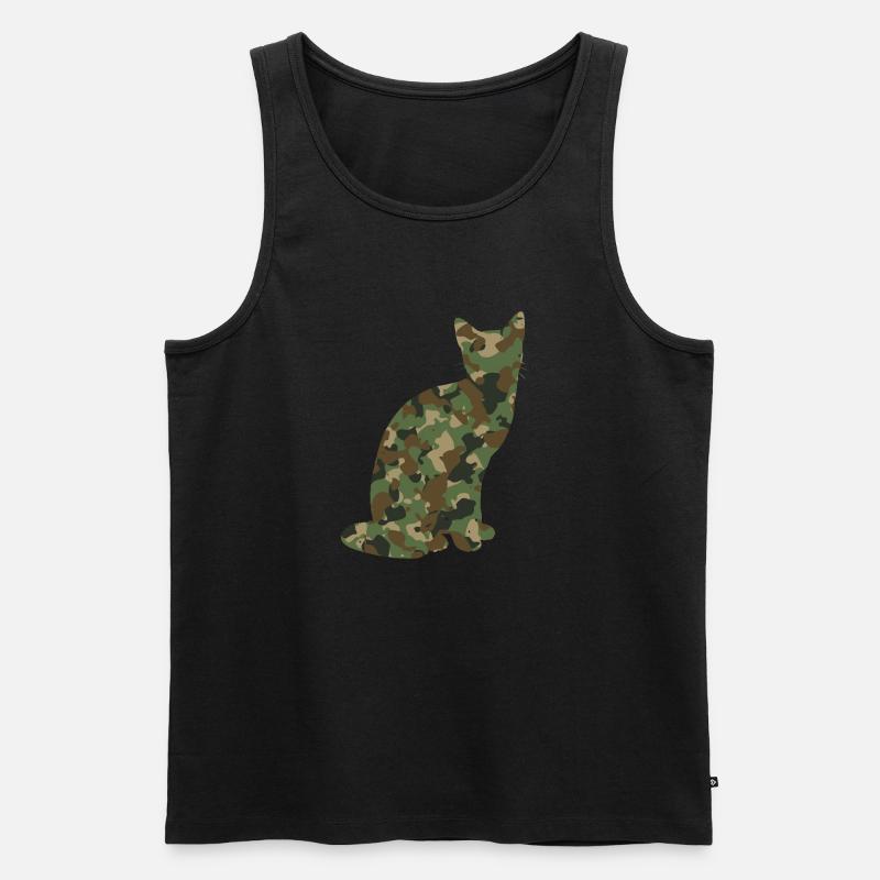 Camouflage Katze Kätzchen - Männer Premium Bio Tank Top - Schwarz