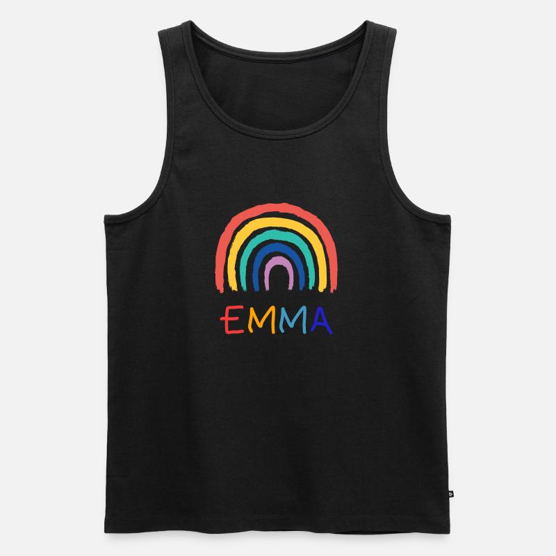 Emma Mädchen Name Kinder Regenbogen - Männer Premium Bio Tank Top - Schwarz