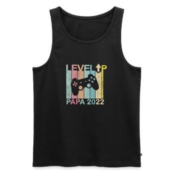 Mann Papa 2022 Zukünftige Eltern Level Up Spieler - Männer Premium Bio Tank Top - Schwarz - Vorne - AI Model Male 178 light (178cm)