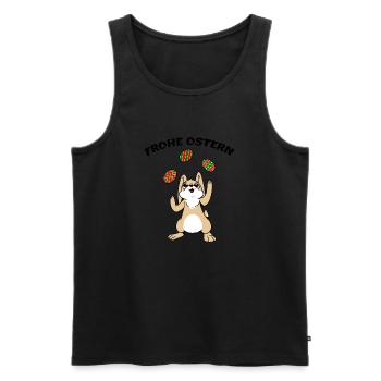 FROHE OSTERN - Männer Premium Bio Tank Top - Schwarz - Vorne - Michal (187cm)