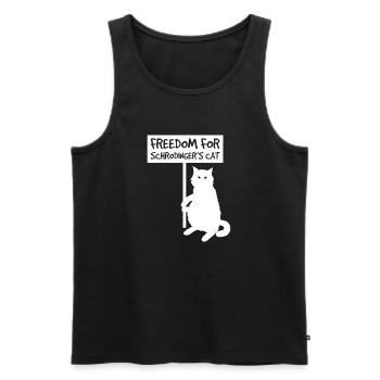 Freedom for Schrodinger's cat, sarcastic shirt - Men's Premium Organic Tank Top - black - Front - AI Model Male 178 light (178cm)