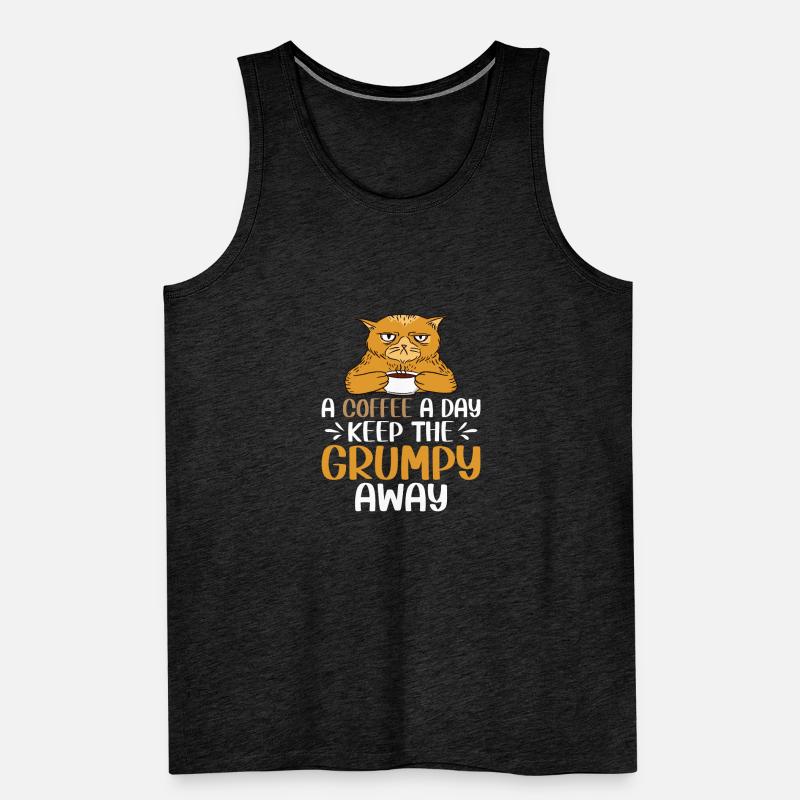 Café café grumpy chat bureau lundi Débardeur bio Premium Homme
