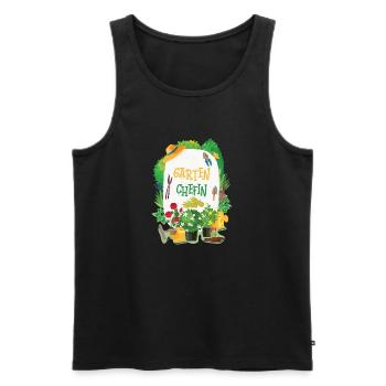 JARDIN CHEF - Débardeur bio Premium Homme - noir - Devant - Michal (187cm)