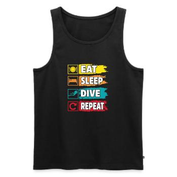 Eat sleep Dive repeat Scuba Diving - Men's Premium Organic Tank Top - black - Front - Michal (187cm)