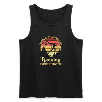 School Is Important But Running Retro Coureur - Débardeur bio Premium Homme - noir - Devant - Michal (187cm)