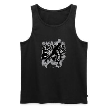 Skater Homme Skateboard Plage - Débardeur bio Premium Homme - noir - Devant - Michal (187cm)