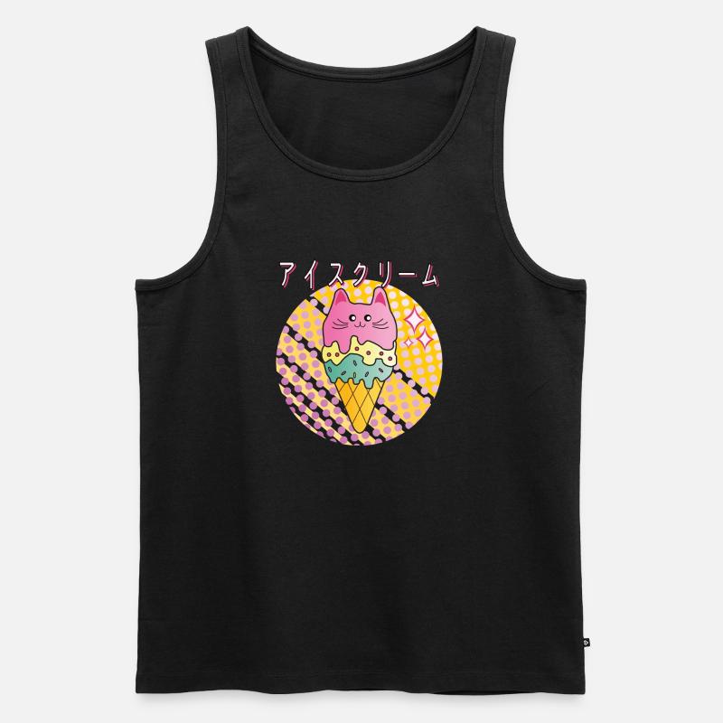Kawaii Eiscreme - Männer Premium Bio Tank Top - Schwarz