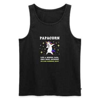 Papacorn - Papa Einhorn Fußball Dabbing Einhorn - Männer Premium Bio Tank Top - Schwarz - Vorne - Michal (187cm)