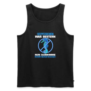 Seepferdchen gemacht Kind lernt das Schwimmen - Männer Premium Bio Tank Top - Schwarz - Vorne - Michal (187cm)