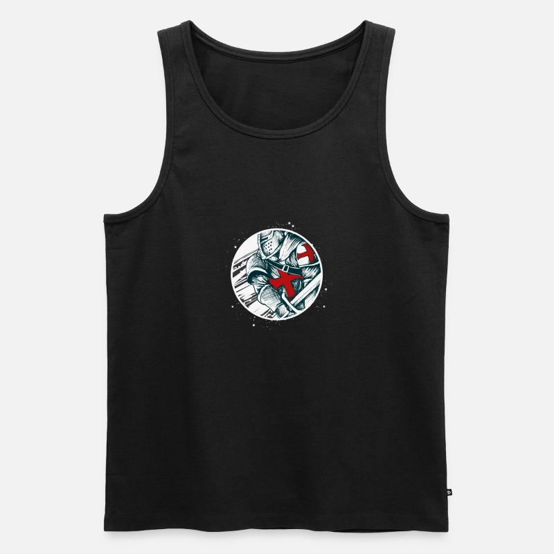 Templerkriegerritter - Männer Premium Bio Tank Top - Schwarz