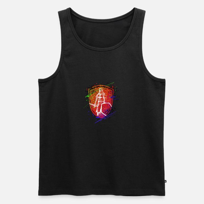 Schild Ritter Templer Krieger - Männer Premium Bio Tank Top - Schwarz