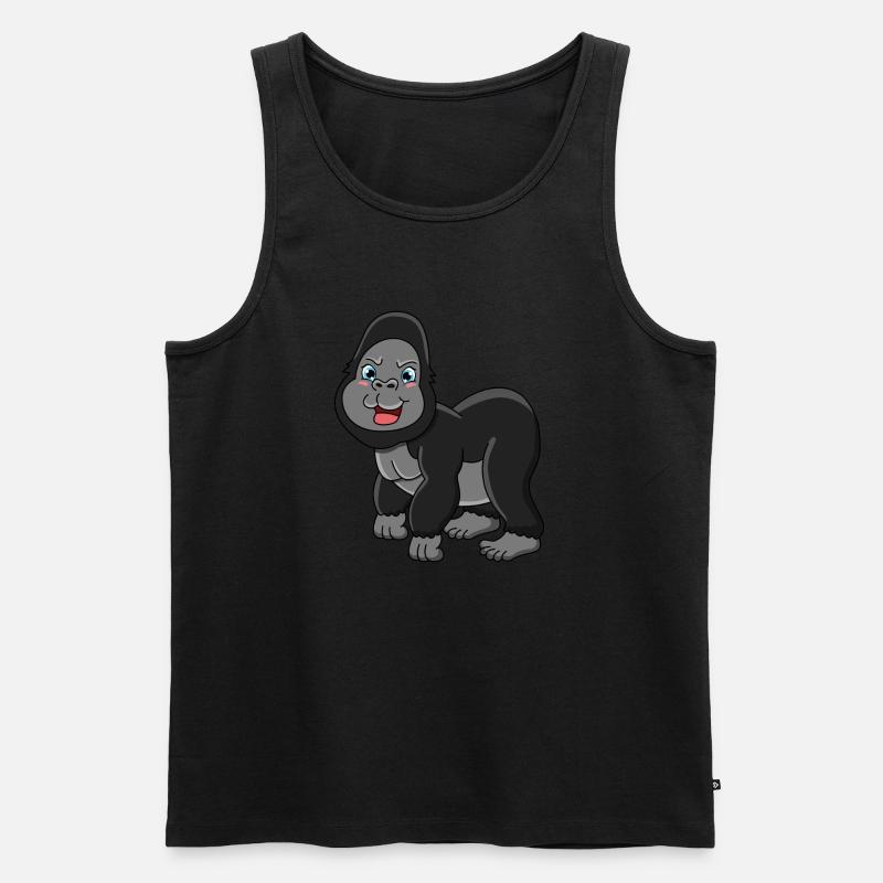 Gorilla - Männer Premium Bio Tank Top - Schwarz