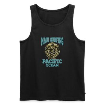 Maui Hawaii Surf sur la plage - Débardeur bio Premium Homme - noir - Devant - Michal (187cm)