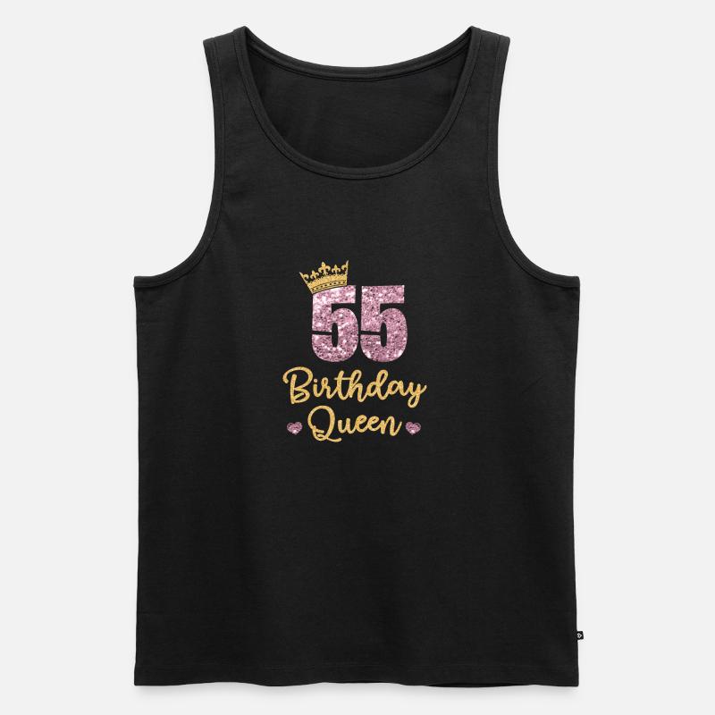 55° compleanno Regina 55 anni Cinquantacinque - Canottiera ecologica premium da uomo - nero