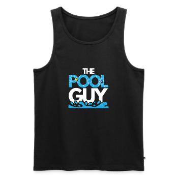 Ein junger Mann schwimmt im Pool - Männer Premium Bio Tank Top - Schwarz - Vorne - AI Model Male 178 light (178cm)